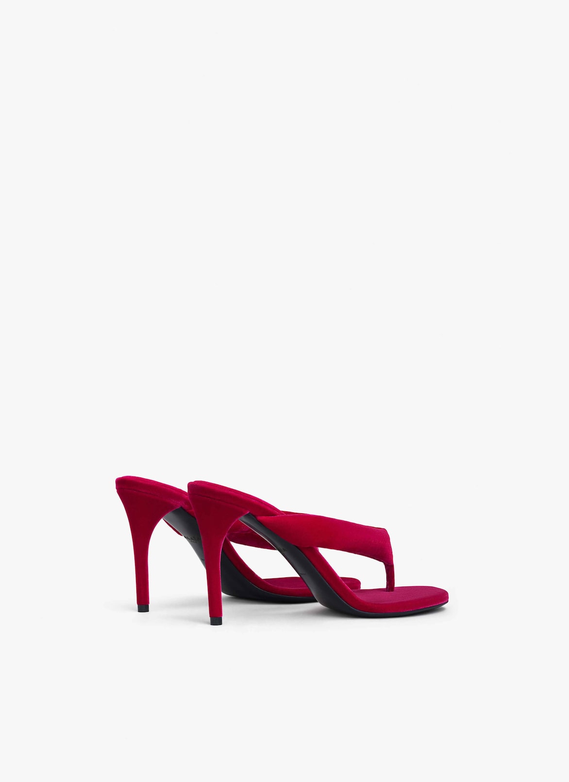 HEEL THONG MULES IN VELVET ALAÏA FUCHSIA HEEL THONG MULES IN VELVET
